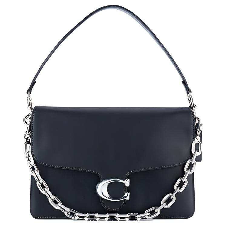 COACH Tabby Cow Leather Shoulder Bag Large Women's Black