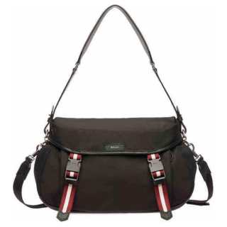 BALLY Fabric With Calfskin Portable Crossbody Bag, Shoulder Bag Men's Black & Palladium
