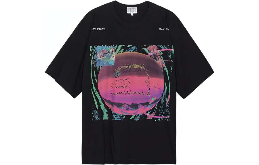 Cav Empt T Shirts Men's Black Crew Neck Moderate Straight Fit