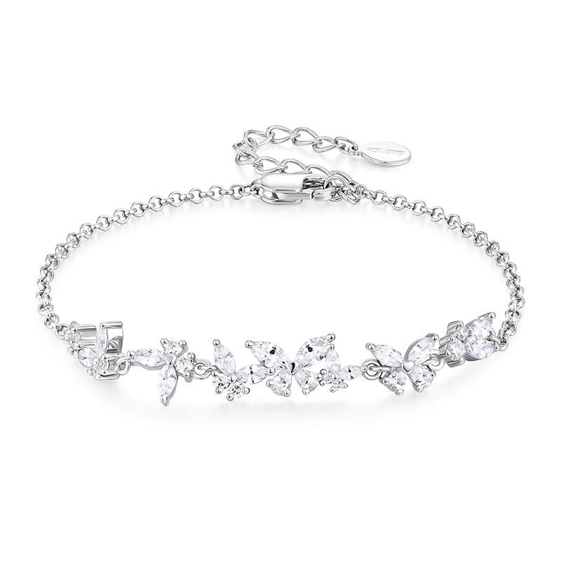 KADER 925 Sterling Silver Synthetic Cubic Zirconia Bracelets Women's Silver White, Multi Style Box
