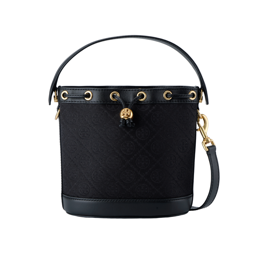 TORY BURCH TORY BURCH T Monogram Bucket Bag Black