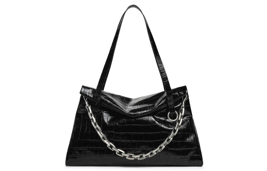 CHARLES&KEITH Pu Shoulder Bag Large Women's Noir Black