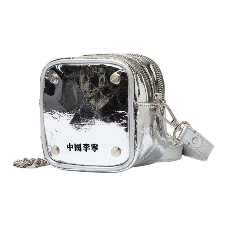 Li-Ning Li Ning Synthetic Leather Shoulder Bag, Handbag, Crossbody Bag Regular Unisex Silver
