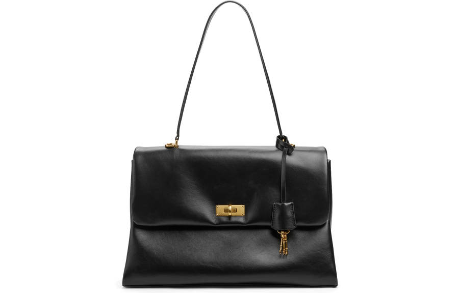 CHARLES&KEITH Pu Shoulder Bag Large Women's Black/Milk White/Fuchsia