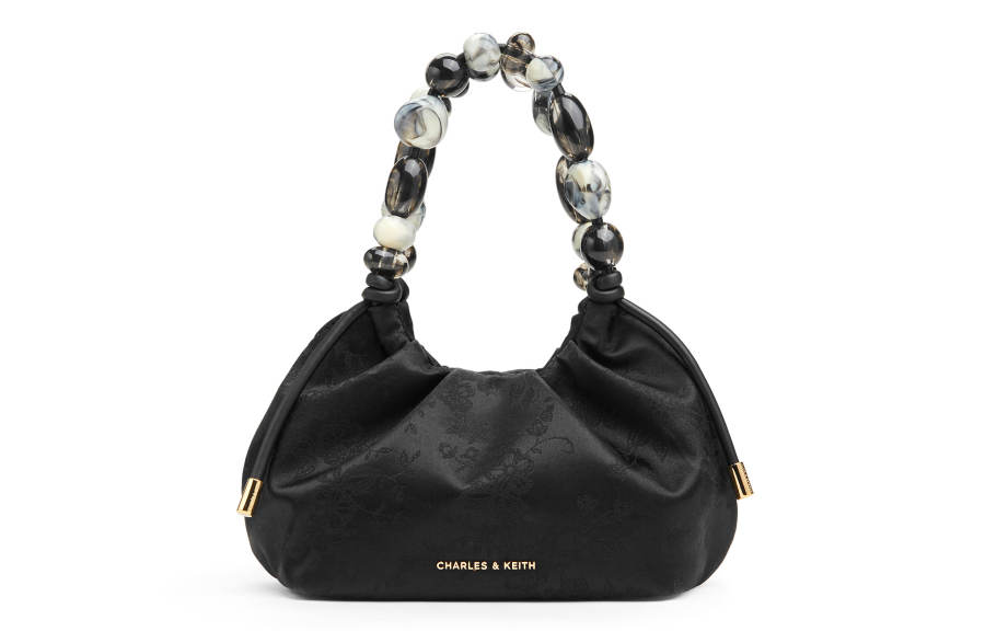 CHARLES&KEITH PU, Textile Mixture Wave Light Dewdrop Lucky Bag Crossbody Bag, Handbag Small Women's Multicolor