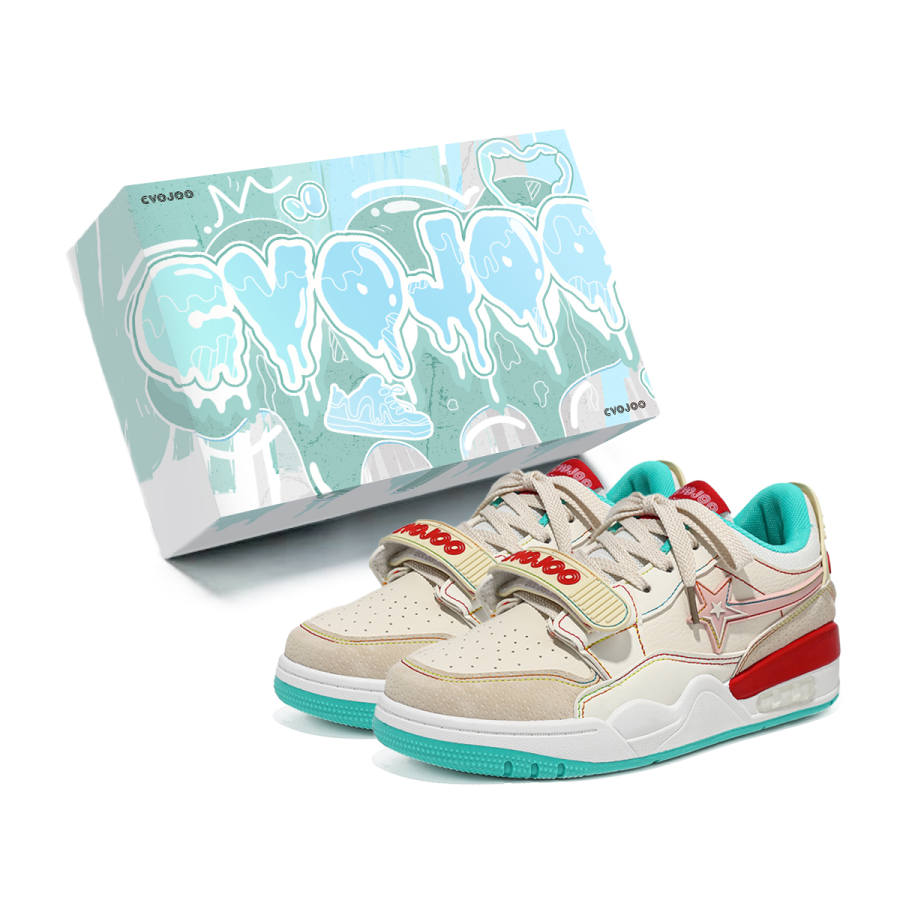 CVOJOO Stars Collection Low top Skateboard Shoes Unisex Peach Cheeses