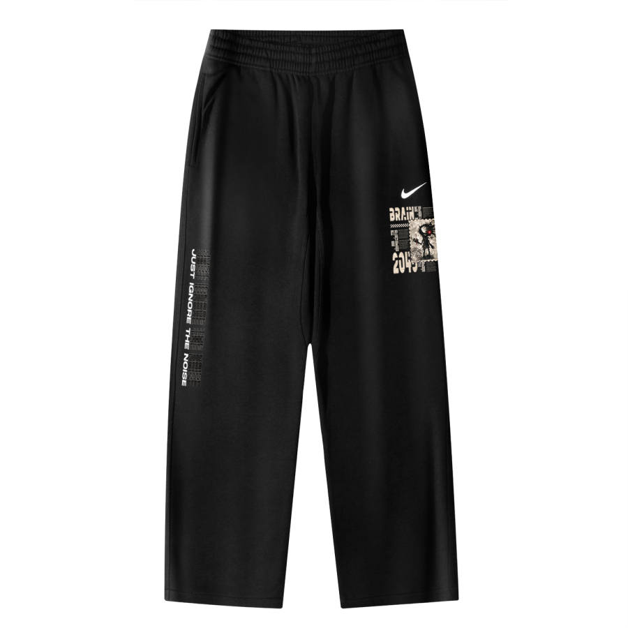 Nike Nike Club OH Pant Swoosh NF Brainy Personality Logo Breathable Fleece Lined Casual Knitted Sweatpants Unisex Black