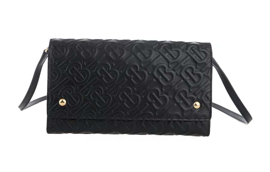 Burberry Leather Wallet, Shoulder Bag, Crossbody Bag Mini Women's Black
