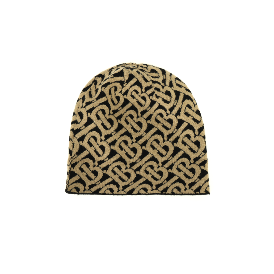 Burberry Burberry Letter Pattern Beanies Men's Brown