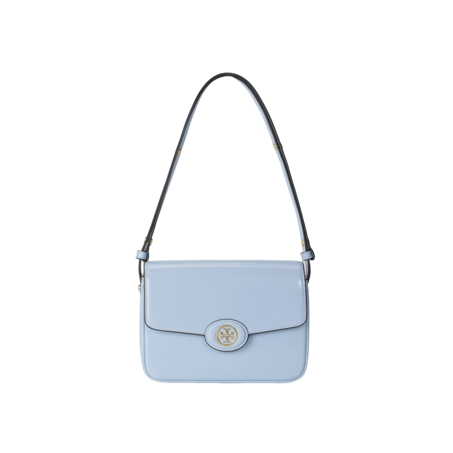 TORY BURCH Robinson Patent Leather Crossbody Bag, Shoulder Bag Women's Lapis Lazuli