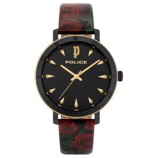 Police Ladies Collection Wrist Watches Quartz Movement Leather Strap 36mm Black Dial Women's Watch 30m Water Resistant