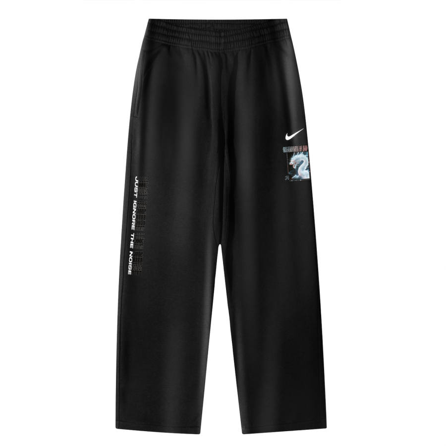 Nike Nike CNYClub AS OH Pant Swoosh NF Cyber Dragon Logo Breathable Fleece Lined Casual Knitted Sweatpants Unisex Black