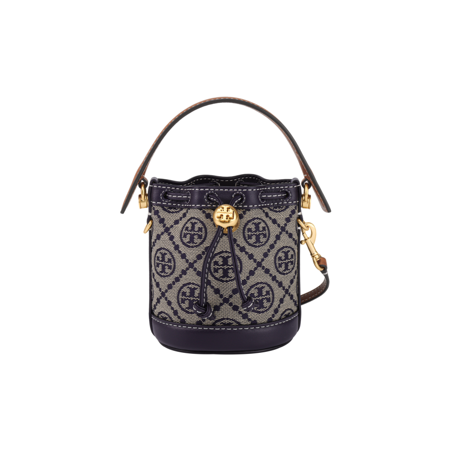 TORY BURCH T Monogram Fabric With Cow Leather Tote Bag, Shopping Bag, Shoulder Bag, Crossbody Bag, Handbag