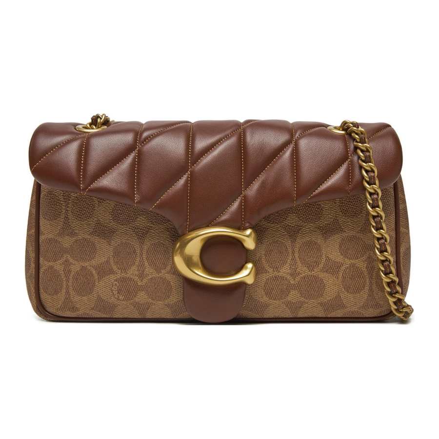 COACH Tabby Leather Shoulder Bag, Crossbody Bag Medium Women's Brown