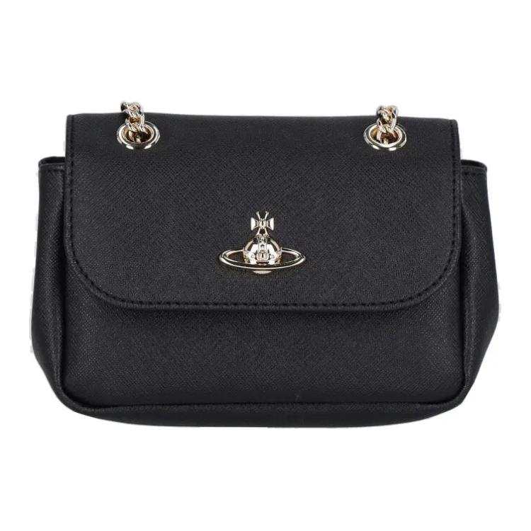 Vivienne Westwood Orb Plaque Foldover Top Shoulder Bag