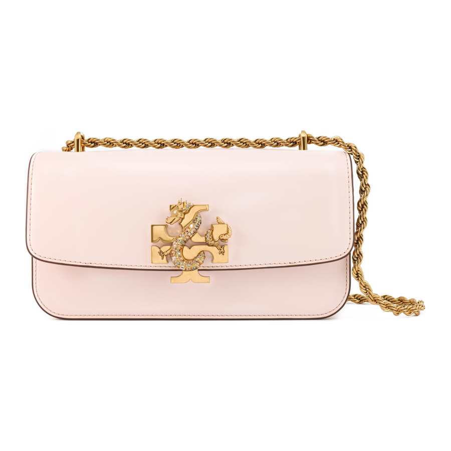TORY BURCH Eleanor Cow Leather Baguette Bag, Handbag, Shoulder Bag Small Women's Light Pink