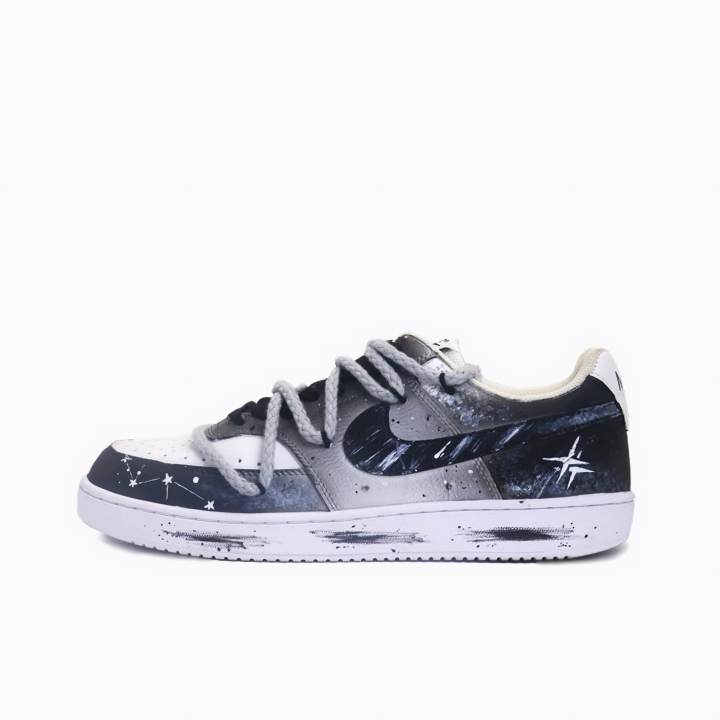 Nike Nike Court Vision 1 Lightweight And Breathable Low top Skateboard Shoes Men's Black White