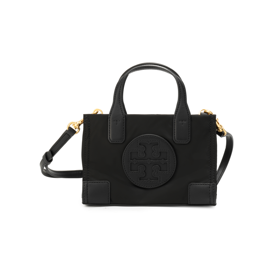 TORY BURCH Ella Fabric Tote Bag, Shopping Bag, Shoulder Bag, Crossbody Bag, Handbag Women's Black