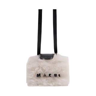MARNI Wool One Shoulder Crossbody Earphone Case Women's White