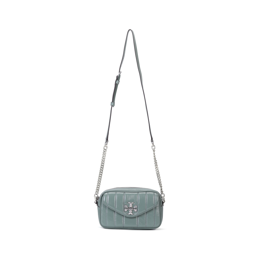 TORY BURCH Kira Leather Camera Bag, Shoulder Bag, Crossbody Bag Small Women's Light Polar Blue
