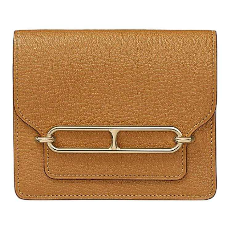 HERMES Roulis Goatskin Pig Nose Fanny Pack Women's Sparrow Wood