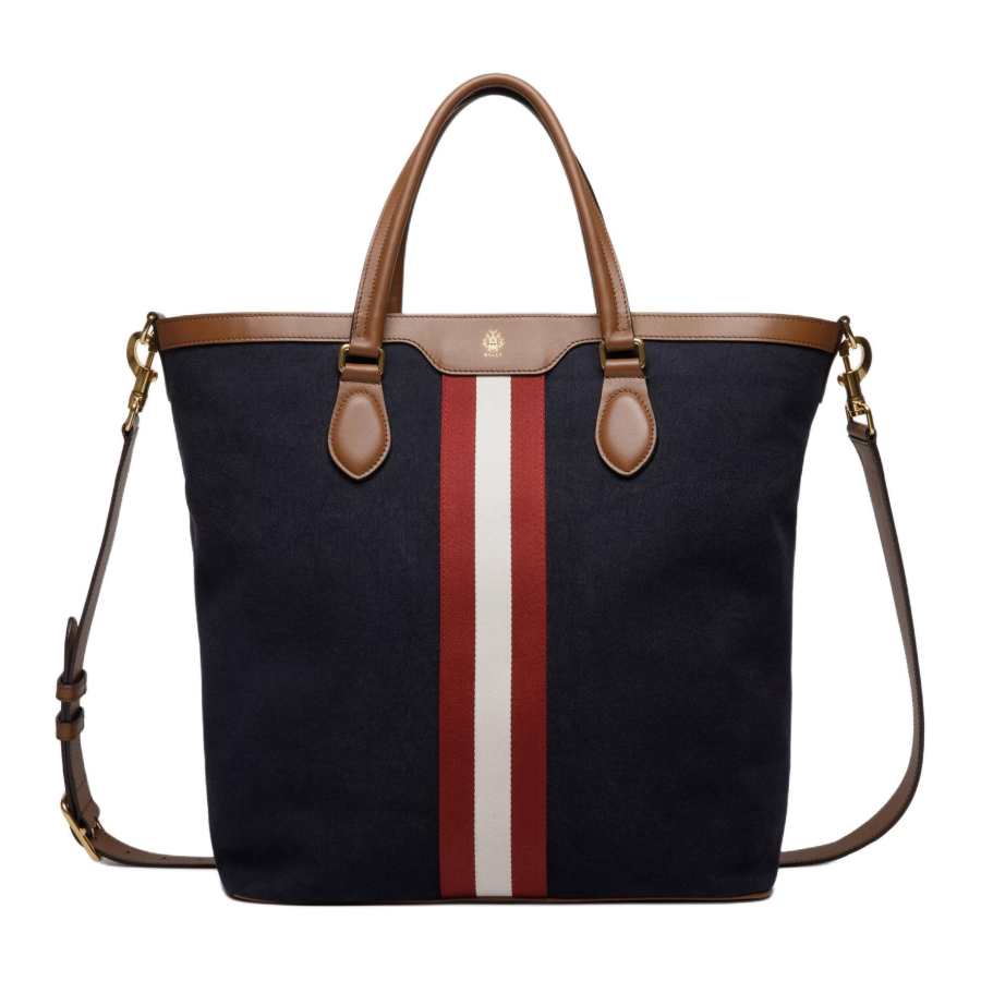 BALLY Cotton Shoulder Bag, Crossbody Bag, Handbag Men's Marine Blue
