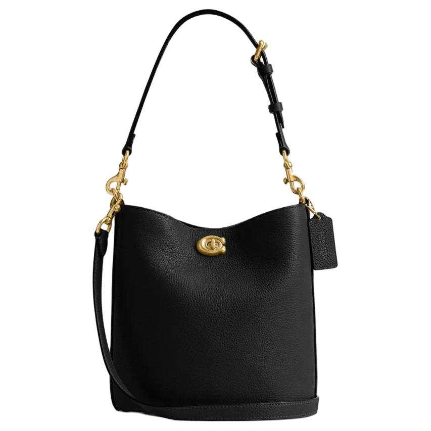 COACH Willow Cow Leather Bucket Bags Crossbody Bag, Shoulder Bag Small Women's Black