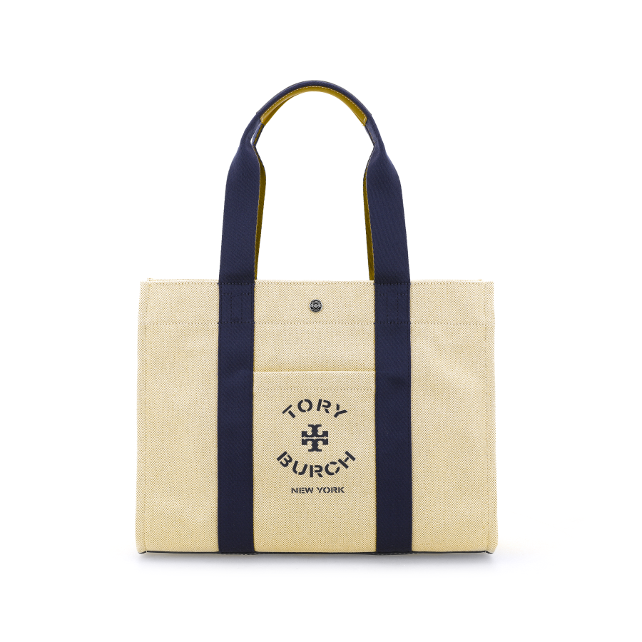 TORY BURCH Fabric Tote Bag, Shopping Bag, Shoulder Bag, Handbag Regular Women's Beige