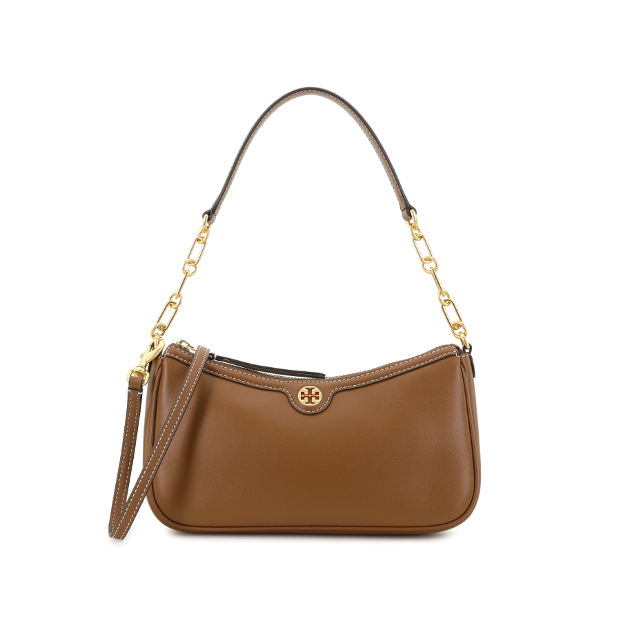 TORY BURCH Leather Portable Crossbody Bag, Shoulder Bag Women's Caramel