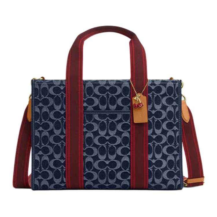 COACH Smith Fabric Tote Bag, Shopping Bag, Shoulder Bag, Crossbody Bag, Handbag Large Women's Denim Blue