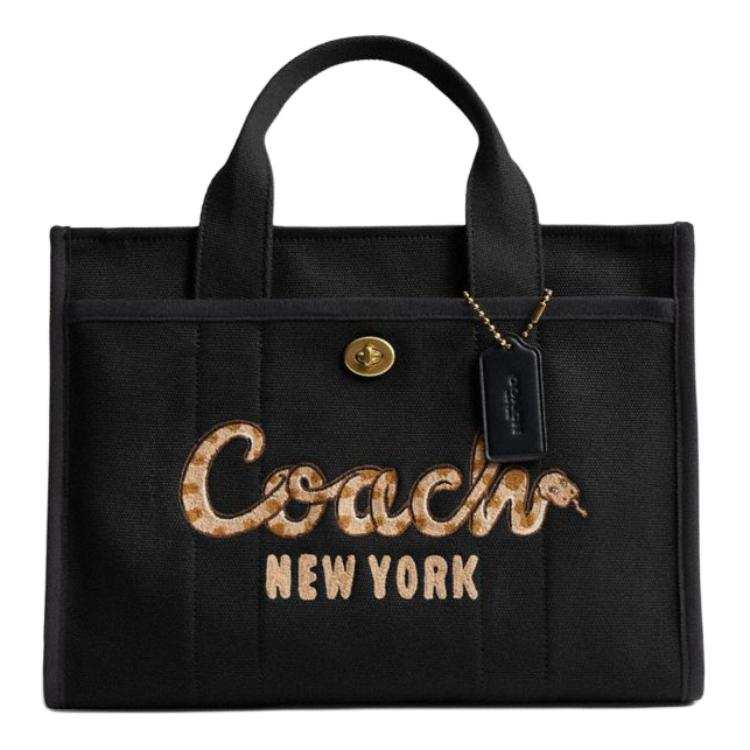 COACH Fabric Tote Bag, Shopping Bag, Shoulder Bag, Crossbody Bag, Handbag Large Women's Black