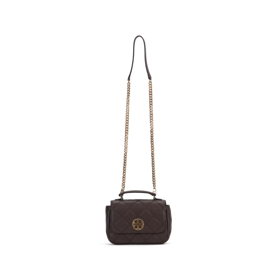 TORY BURCH Leather Chain Messenger Bag, Shoulder Bag, Crossbody Bag, Handbag Women's Gray
