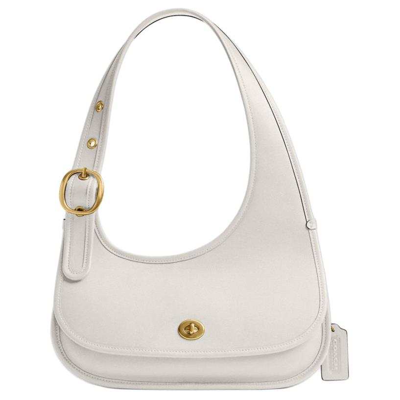 COACH Cashin Cow Leather Shoulder Bag Large Women's Chalk White
