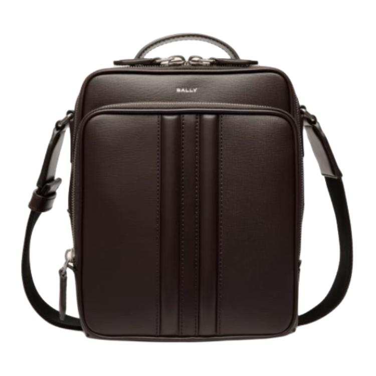 BALLY Cow Leather Crossbody Handbag Regular Men's Ebony