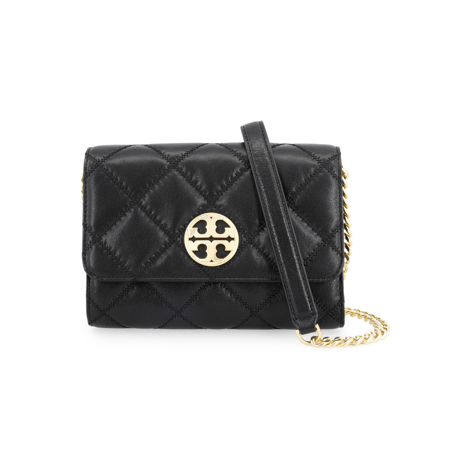 TORY BURCH TB Willa Cow Leather Shoulder Bag, Crossbody Bag Women's Black