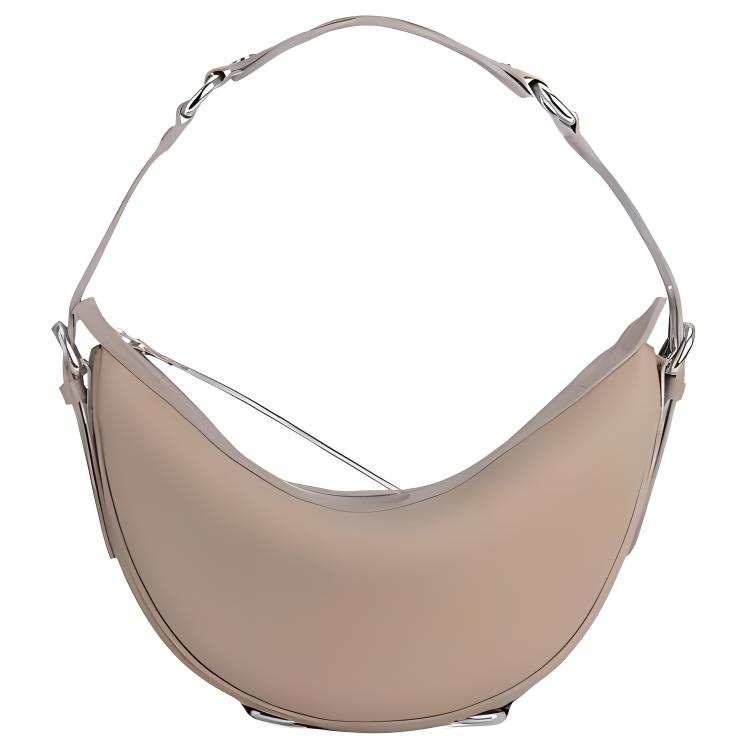 By Far Grain Cow Leather One Shoulder Handbag Large Women's Taupe Gray