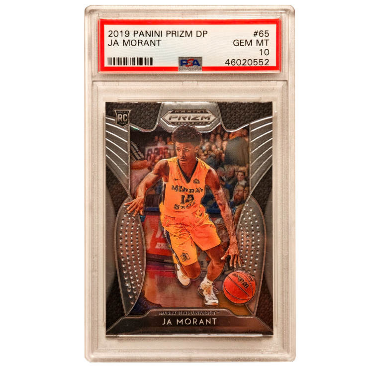 PANINI PANINI 2019 Panini Prizm Draft Picks Ja Morant, Base Rising Stars RC, Large Scale, Image Selection, PSA 10 Graded Cards