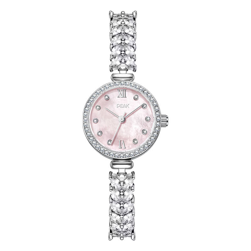 PEAK Quartz Movement Stainless Steel Watchband Watch Women's Watch Pink Watch Dial