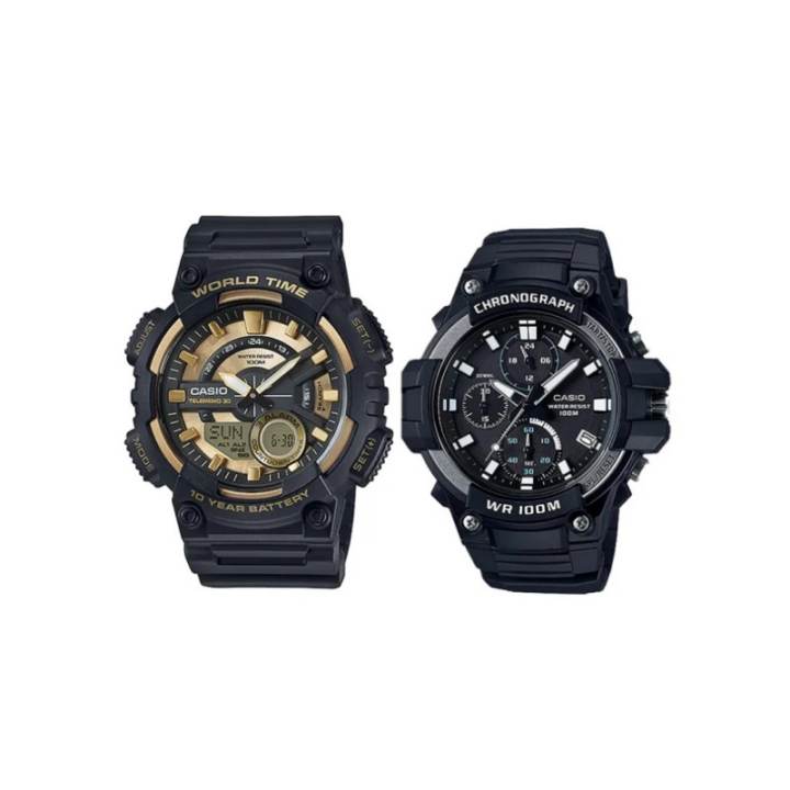 CASIO CASIO YOUTH Collection Analog Digital Display Quartz Movement Resin Strap Watch Unisex Black Dial