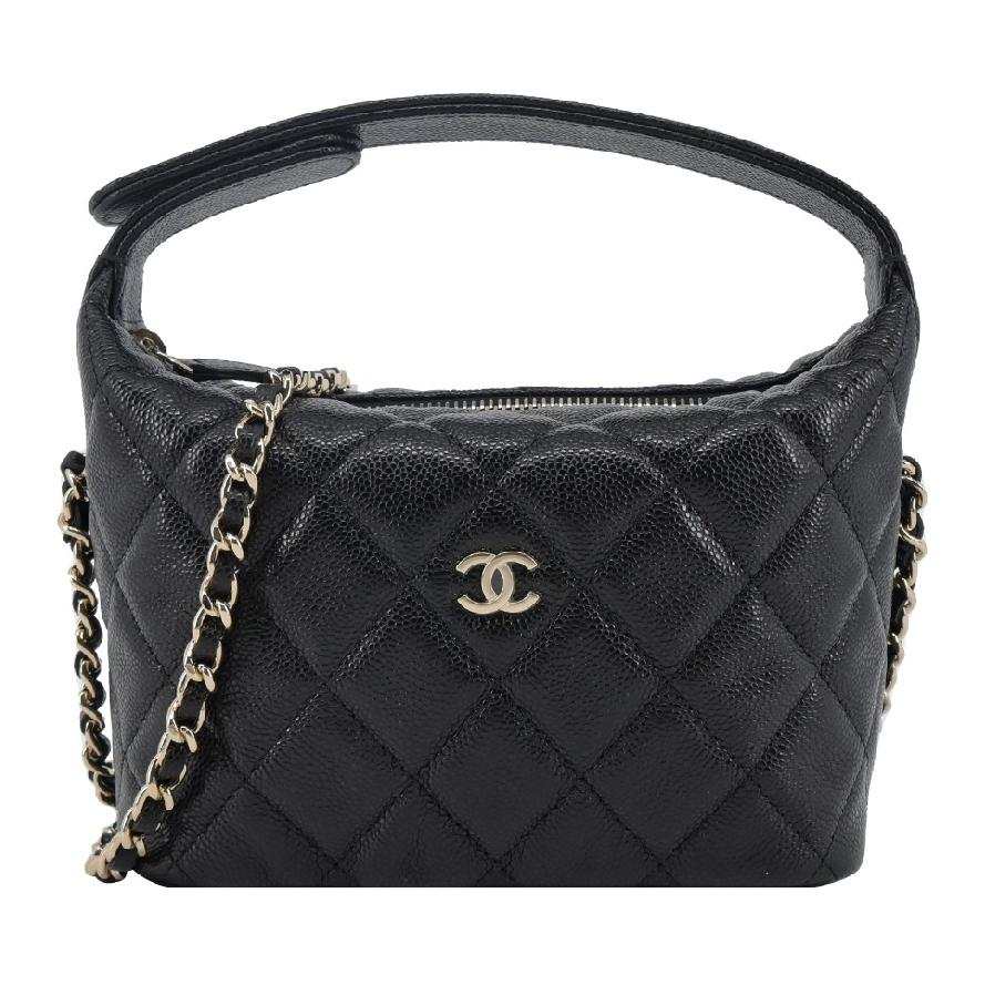 CHANEL Grain Cow Leather Material Gold Metal Shoulder Bag, Crossbody Bag, Handbag Women's Black