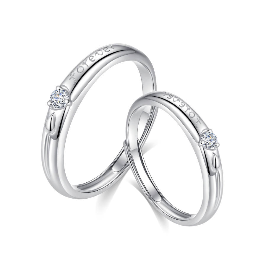 SEVEN COOK 999 Fine Silver Couple Rings Unisex Silver