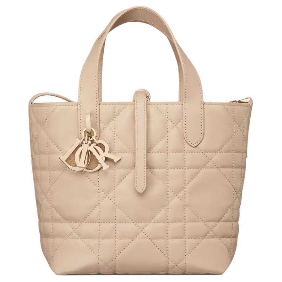 DIOR Toujours Cow Leather Handbag Small Women's Rouge Beige