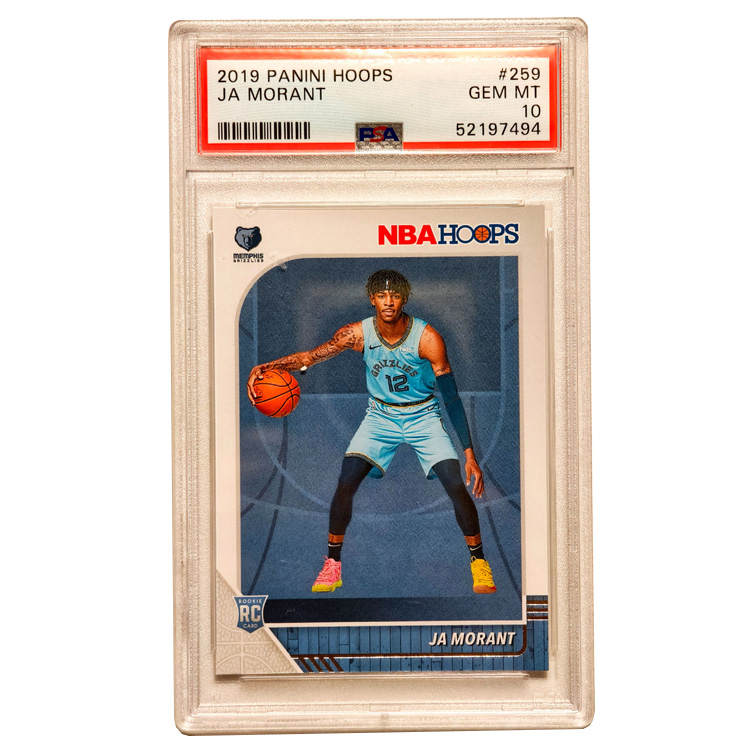 PANINI 2019 Hoops Grizzlies Ja Morant, Morant RC Rising Stars Base PSA10 Grade Graded Cards 1 Pc