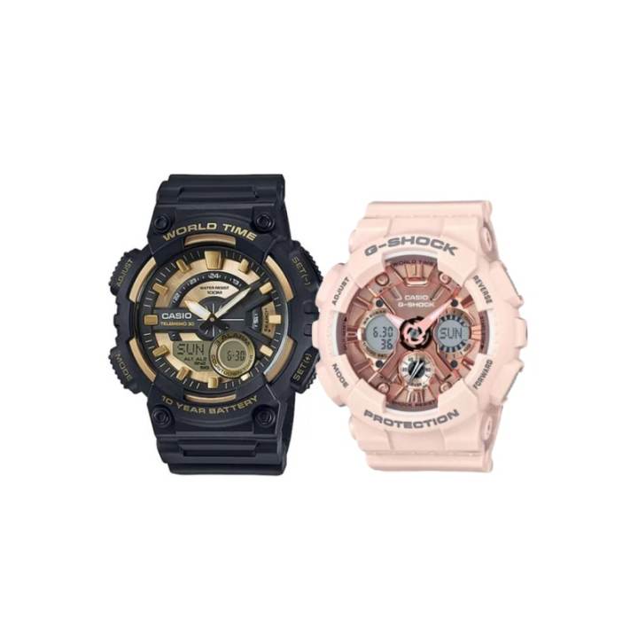 CASIO CASIO YOUTH Collection Analog Digital Display Quartz Movement Resin Strap Watch Unisex Black Dial