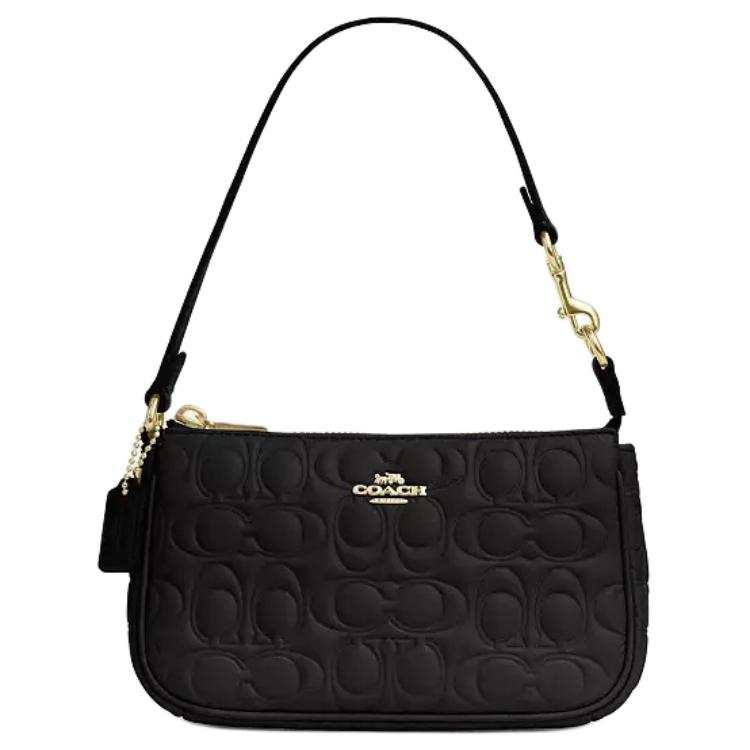 COACH Nolita Leather Shoulder Bag Small Women's Black