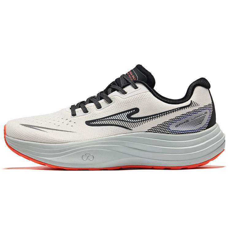 Erke Luanyu Cushioning Lightweight Rebound Low top Casual Training Running Shoes Men's Microcrystal White Jet Black