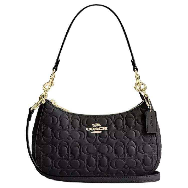 COACH COACH Teri Smooth Leather Shoulder Bag Medium Women's Black