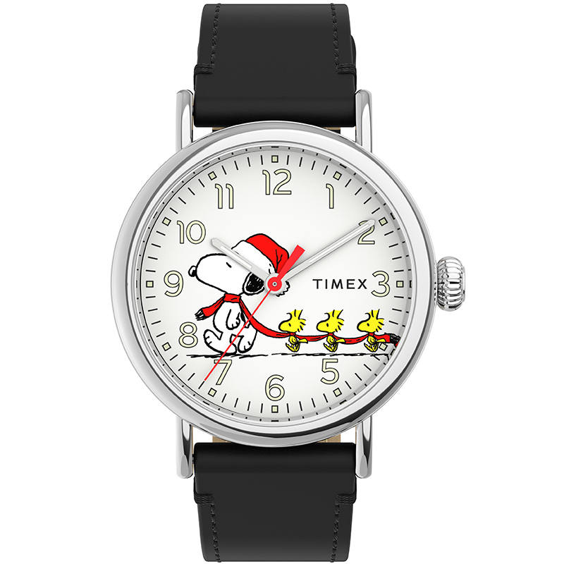 TIMEX X Peanuts Snoopy Wrist Watches Quartz Movement Leather Strap White Dial Men's Watches