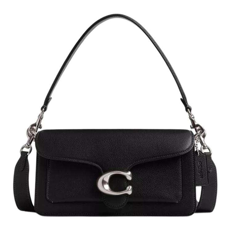 COACH Tabby Leather Portable Crossbody Bag, Shoulder Bag Medium Women's Silver & Black