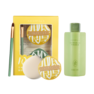 AMORTALS Powder Puff Skin Friendly 100 Points Puff Set+Cleaner 150ml